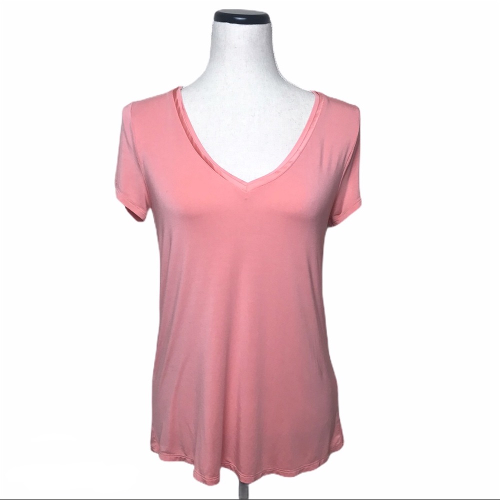 WHBM v-neck soft stretchy solid color T-shirt